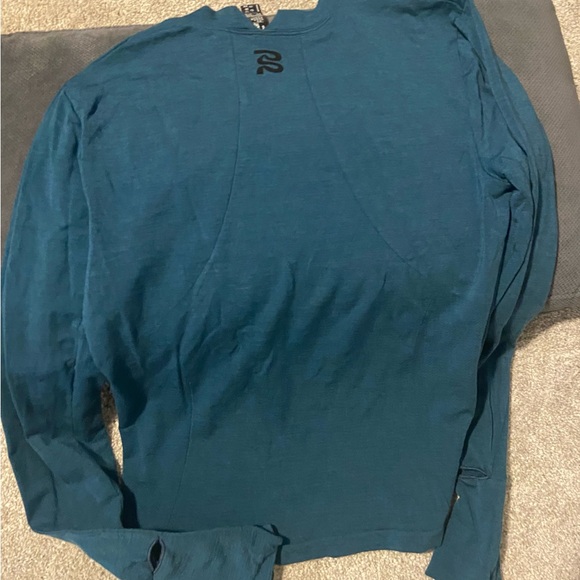 Bandit wool blend Long Sleeve Crewneck Shirt — dark Teal Blue/green - Picture 4 of 4